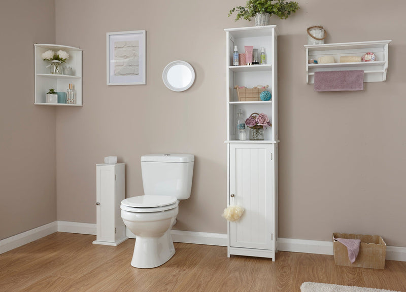 GFW Bathroom Cabinet Colonial Tall Cupboard White Bed Kings