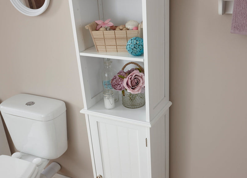GFW Bathroom Cabinet Colonial Tall Cupboard White Bed Kings