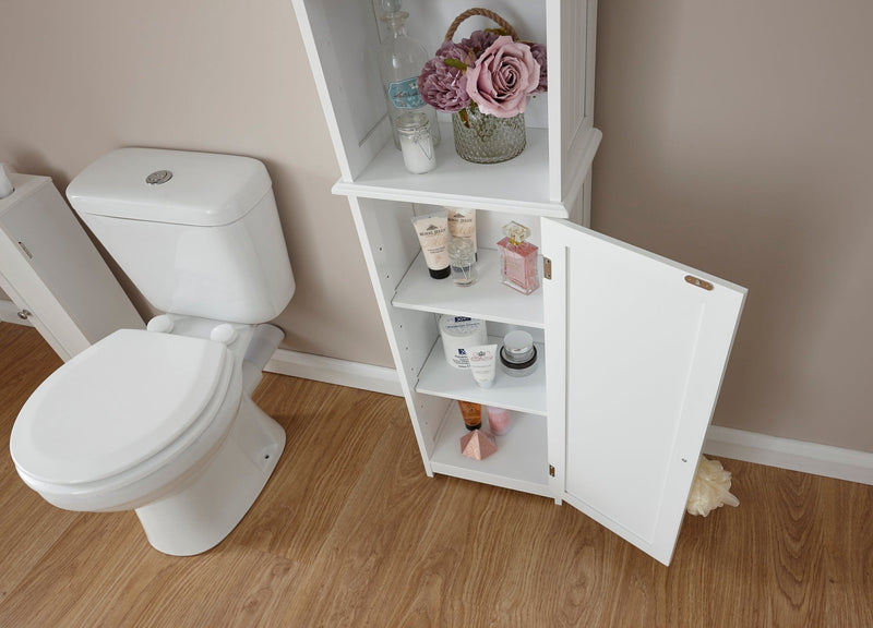 GFW Bathroom Cabinet Colonial Tall Cupboard White Bed Kings