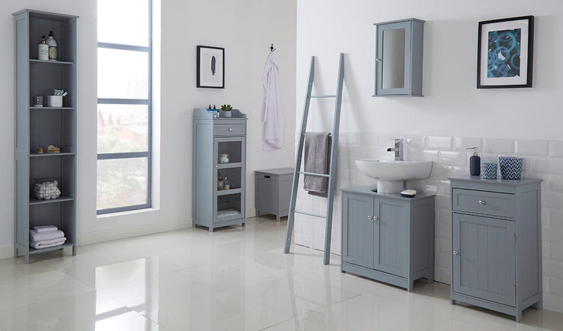 LPD Bathroom Cabinet Alaska Wall Cabinet With Mirror Grey Bed Kings