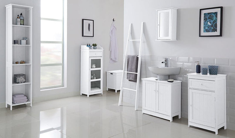 LPD Bathroom Cabinet Alaska Wall Cabinet With Mirror White Bed Kings