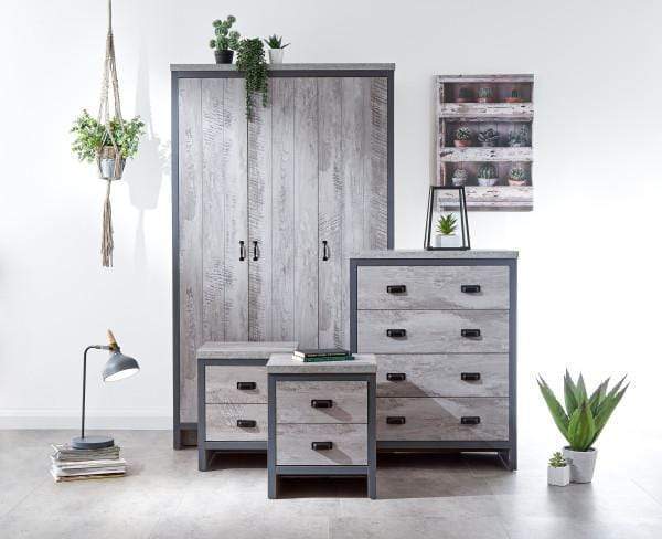 GFW Bedroom Set Boston 4 Piece Bedroom Set Grey Bed Kings