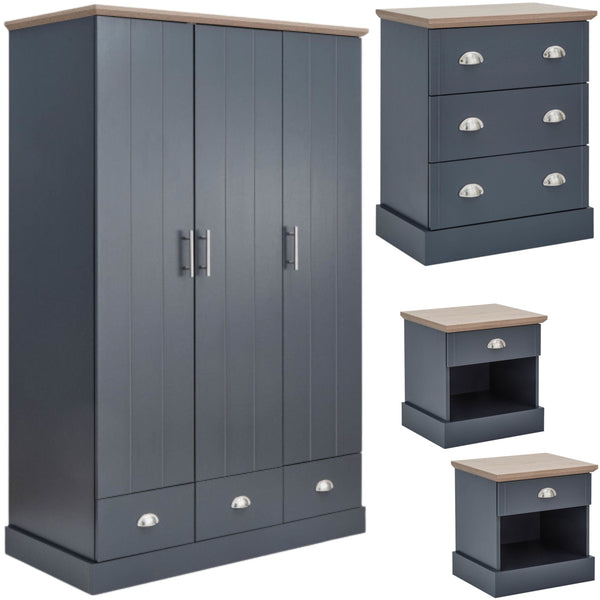 GFW Bedroom Set Kendal 4 Piece Bedroom Set - Slate Blue Bed Kings