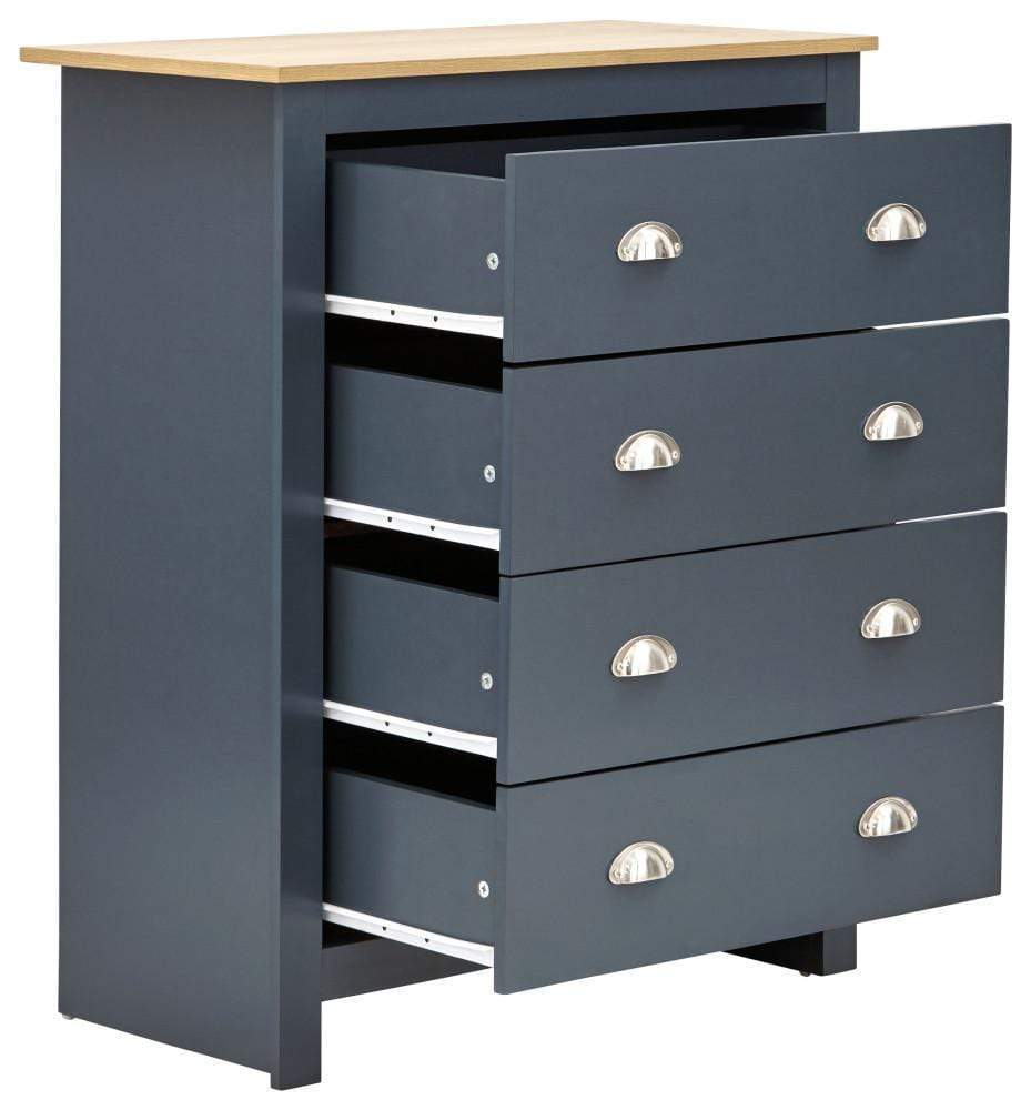 GFW Bedroom Set Lancaster 3 Piece Set Slate Blue Bed Kings