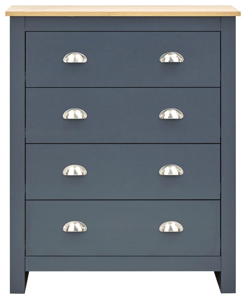 GFW Bedroom Set Lancaster 3 Piece Set Slate Blue Bed Kings