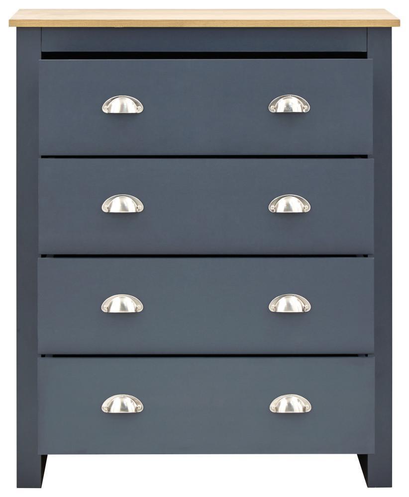 GFW Bedroom Set Lancaster 3 Piece Set Slate Blue Bed Kings