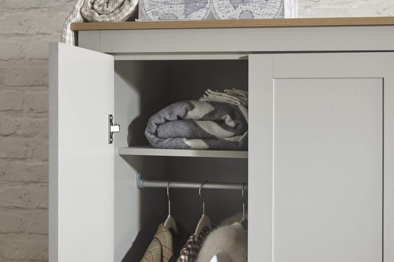 GFW Bedroom Set Lancaster 4 Piece Set Grey Bed Kings
