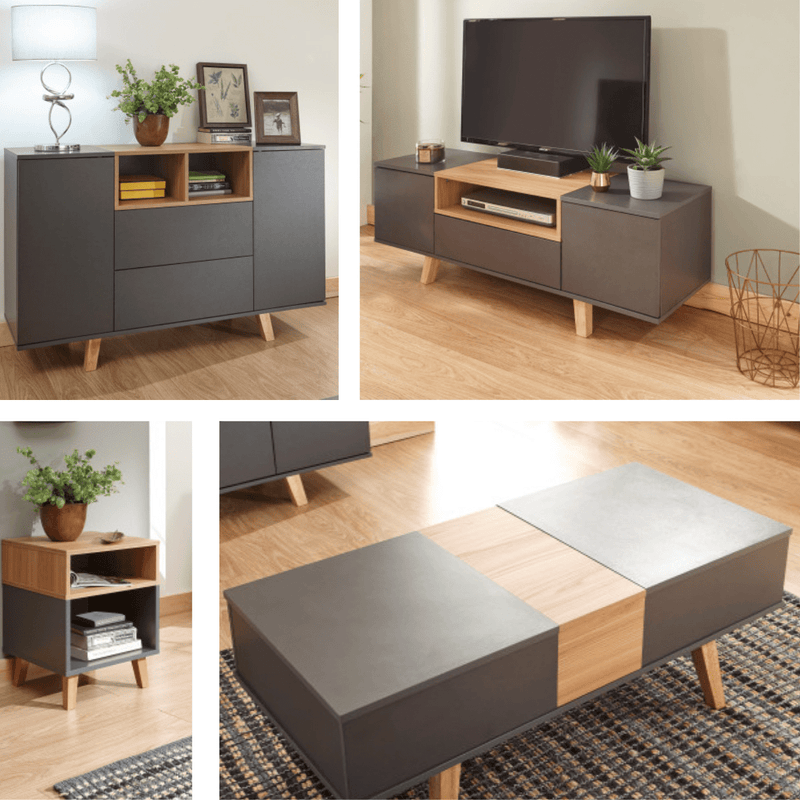 GFW Bedroom Set Modena 4 Piece Bedroom Set Grey Bed Kings