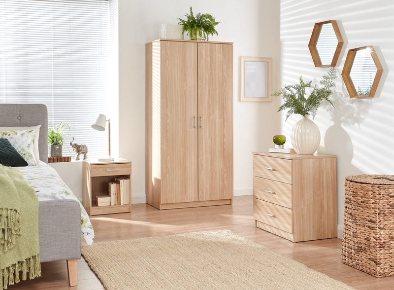 GFW Bedroom Set Panama 3Pce Set Oak Bed Kings
