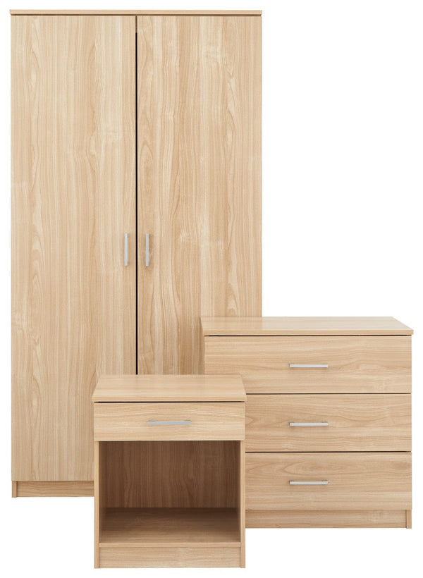 GFW Bedroom Set Panama 3Pce Set Oak Bed Kings