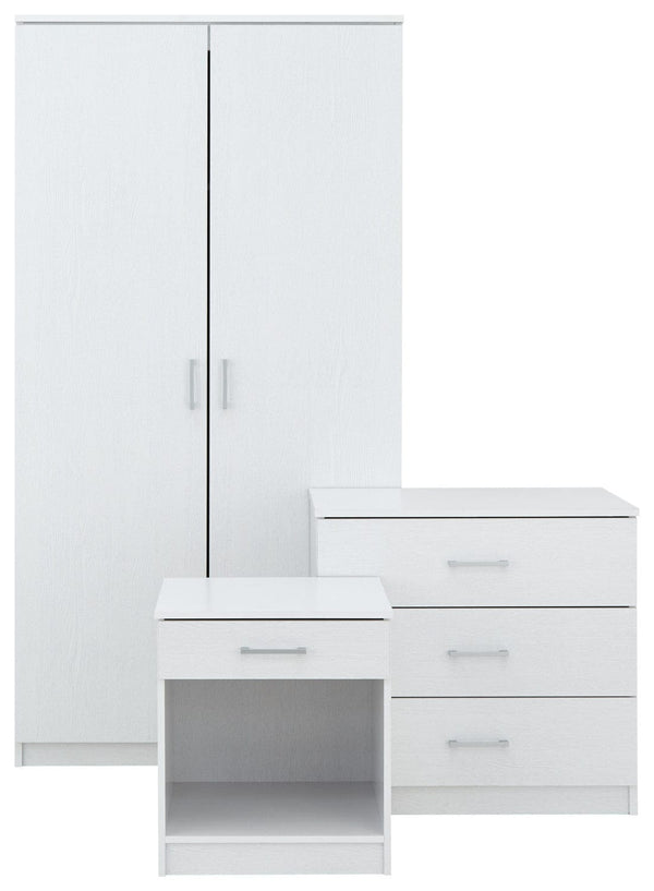 GFW Bedroom Set Panama 3Pce Set White Bed Kings