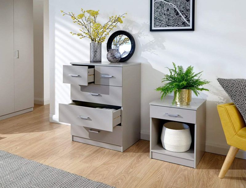 GFW Bedroom Set Panama 4Pce Set Grey Bed Kings