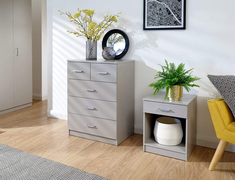 GFW Bedroom Set Panama 4Pce Set Grey Bed Kings