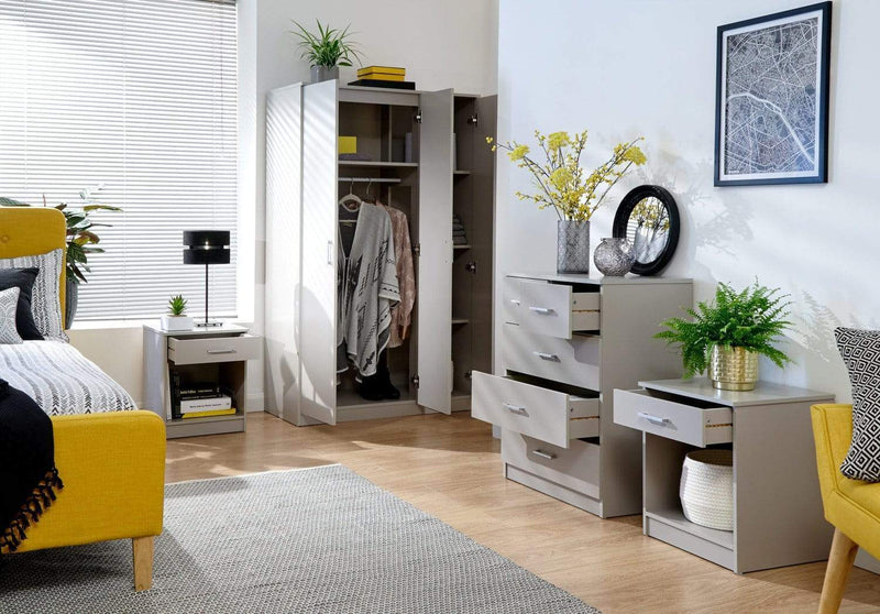 GFW Bedroom Set Panama 4Pce Set Grey Bed Kings