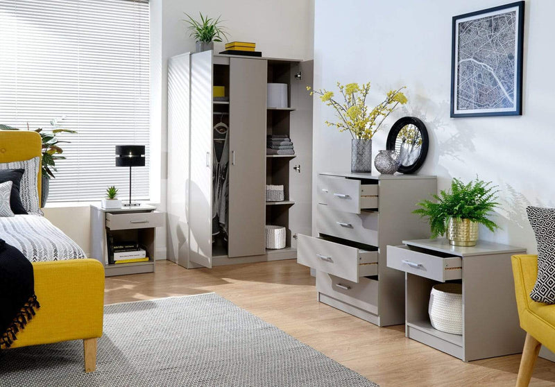 GFW Bedroom Set Panama 4Pce Set Grey Bed Kings