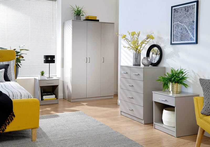 GFW Bedroom Set Panama 4Pce Set Grey Bed Kings