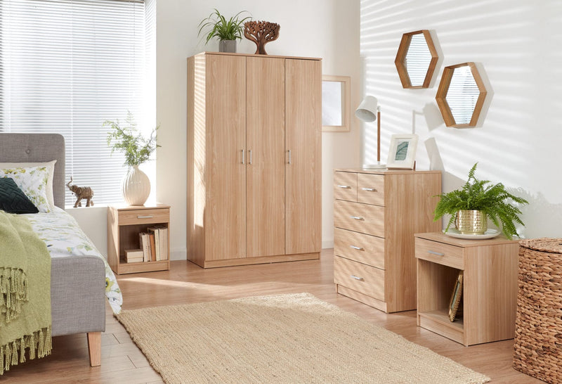 GFW Bedroom Set Panama 4Pce Set Oak Bed Kings