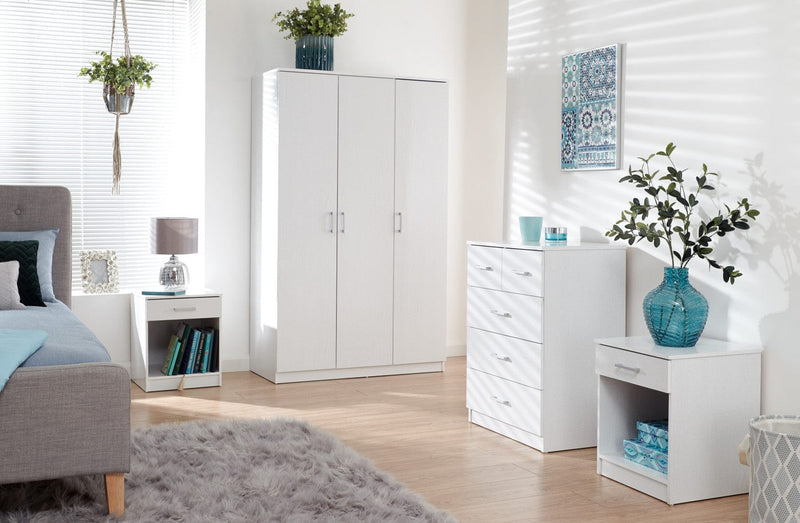 GFW Bedroom Set Panama 4Pce Set White Bed Kings
