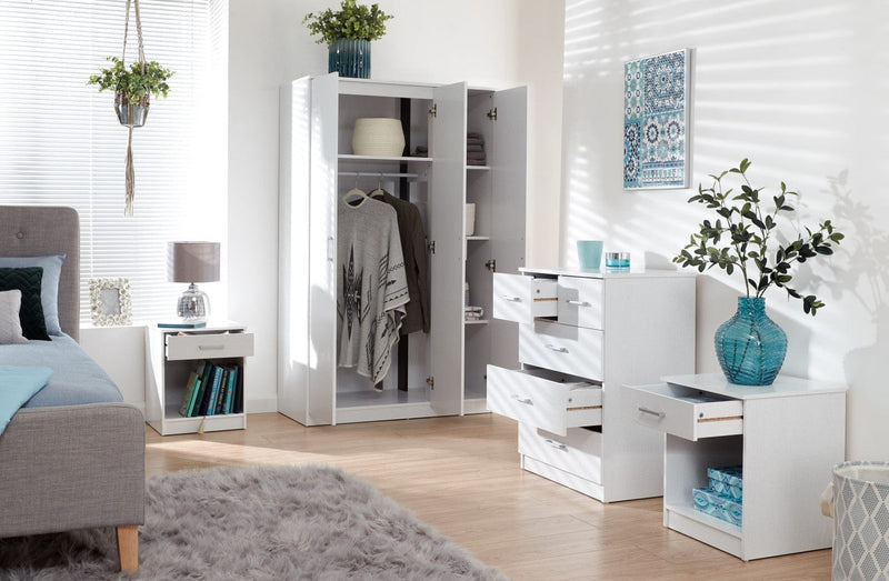 GFW Bedroom Set Panama 4Pce Set White Bed Kings