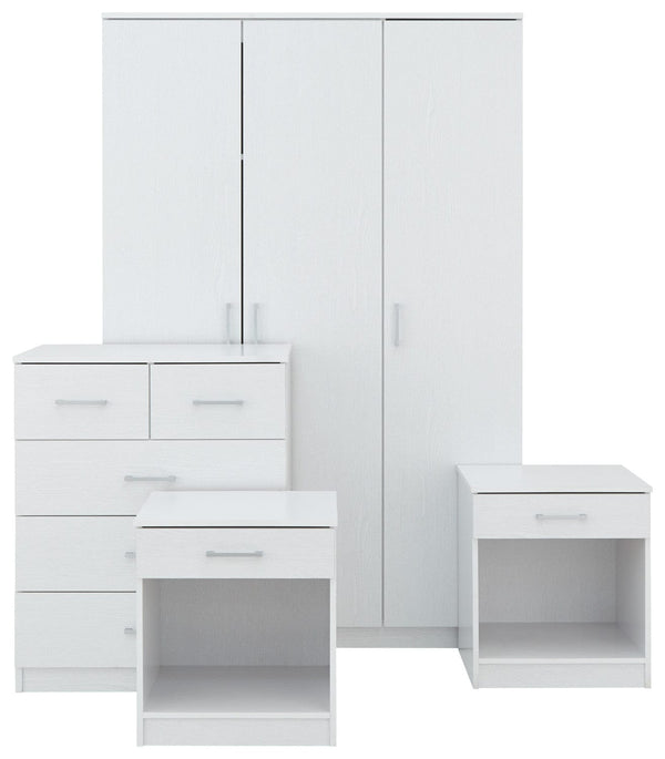 GFW Bedroom Set Panama 4Pce Set White Bed Kings