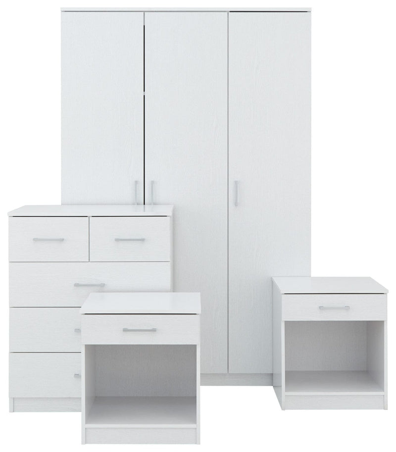 GFW Bedroom Set Panama 4Pce Set White Bed Kings