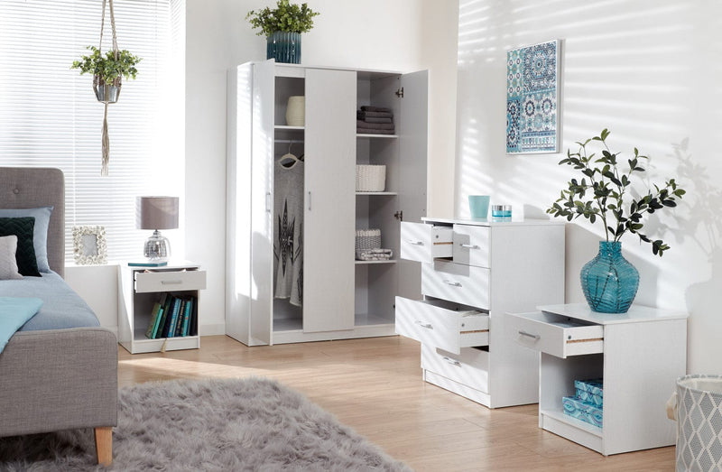 GFW Bedroom Set Panama 4Pce Set White Bed Kings