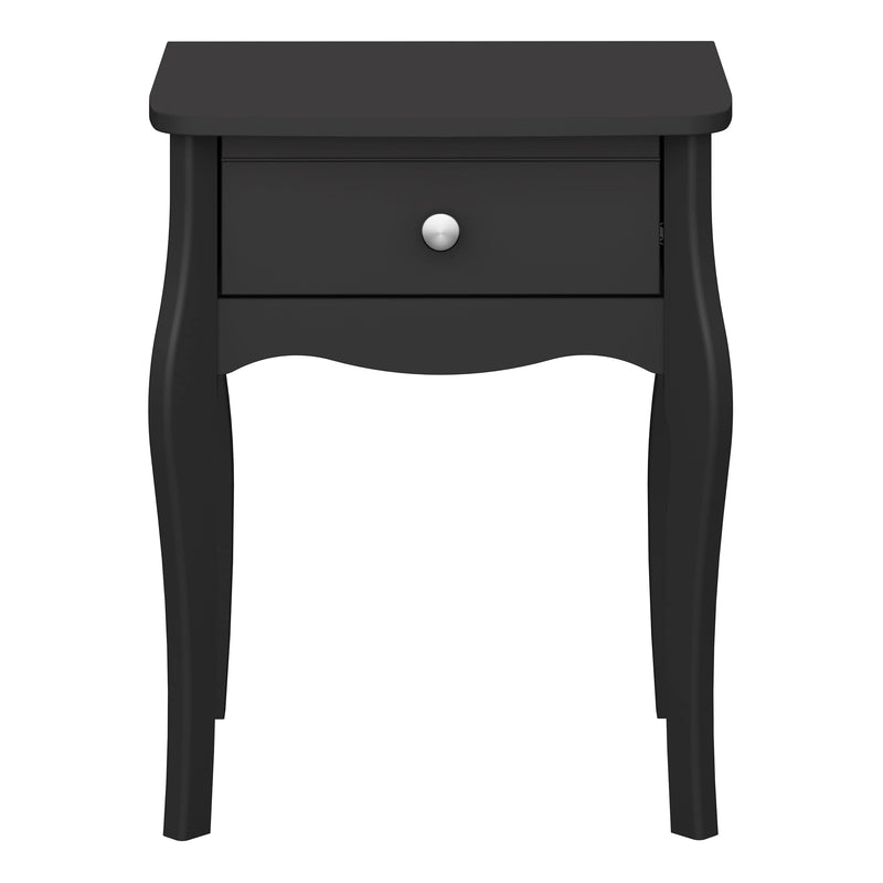 FTG Bedside Cabinet Baroque Nightstand Black Bed Kings