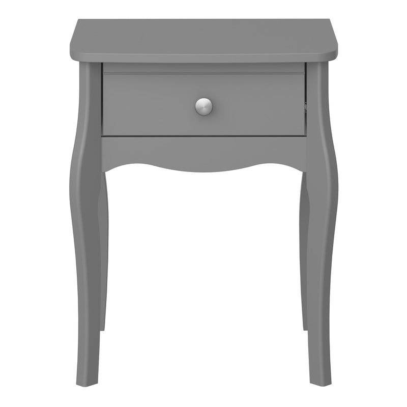 FTG Bedside Cabinet Baroque Nightstand Grey Bed Kings