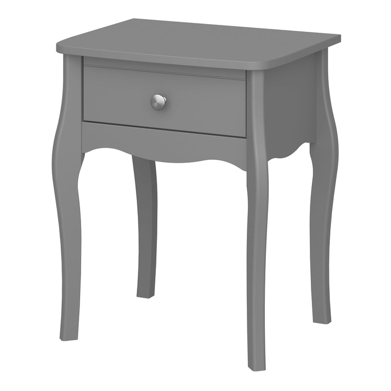 FTG Bedside Cabinet Baroque Nightstand Grey Bed Kings
