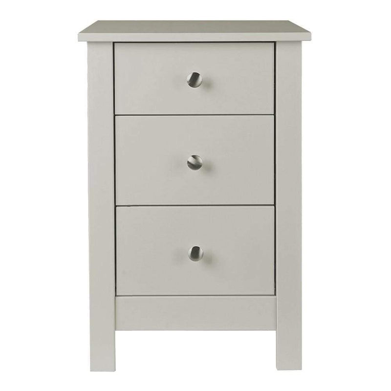 FTG Bedside Cabinet Florence 3 Drawer Bedside Cabinet Grey Bed Kings