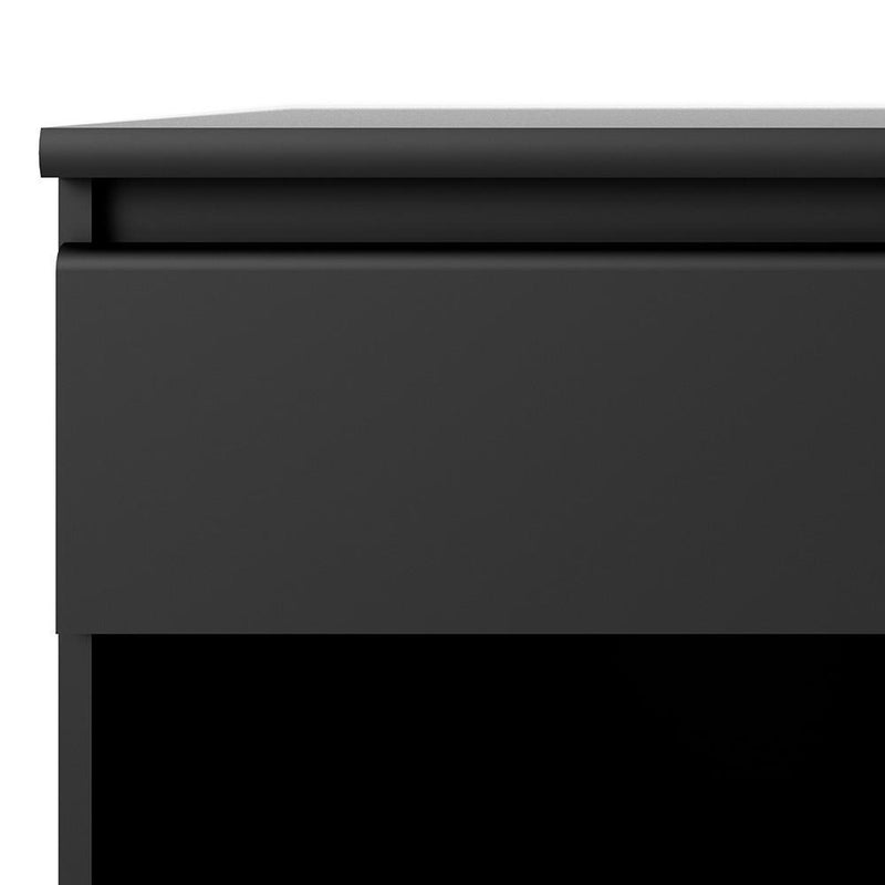 FTG Bedside Cabinet Naia Bedside - 1 Drawer 1 Shelf in Black Matt Bed Kings