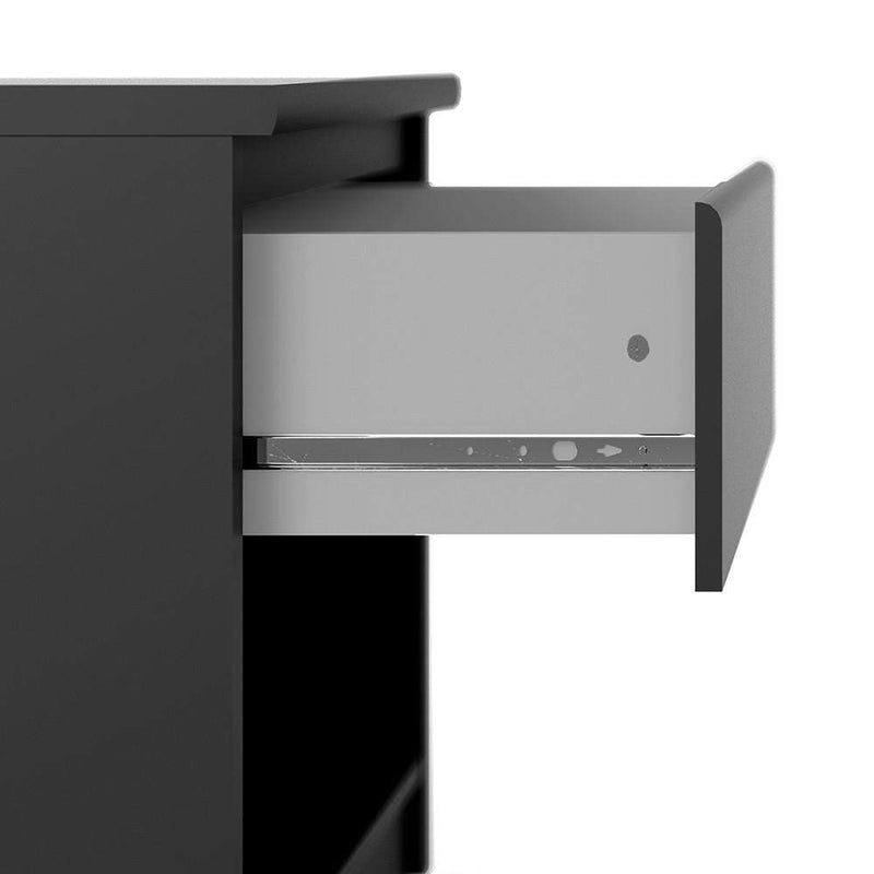FTG Bedside Cabinet Naia Bedside - 1 Drawer 1 Shelf in Black Matt Bed Kings