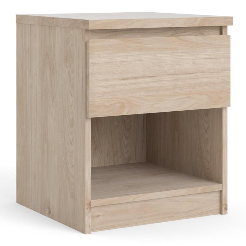 FTG Bedside Cabinet Naia Bedside 1 Drawer 1 Shelf in Jackson Hickory Oak Bed Kings
