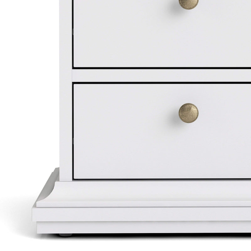 FTG Bedside Cabinet Paris Bedside 2 Drawers in White and Oak Bed Kings