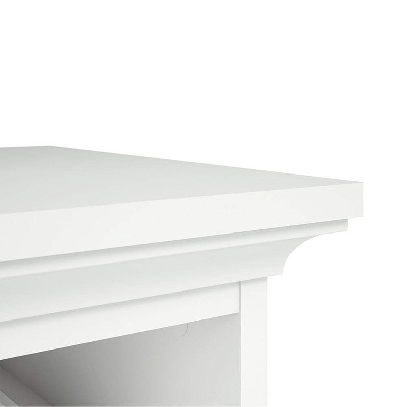FTG Bedside Cabinet Paris Bedside 2 Drawers in White Bed Kings