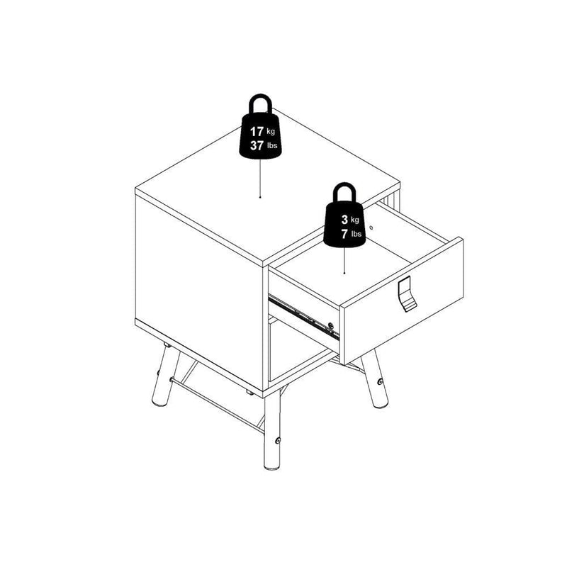 FTG Bedside Cabinet Ry Bedside Cabinet 2 Drawer In Matt White Bed Kings