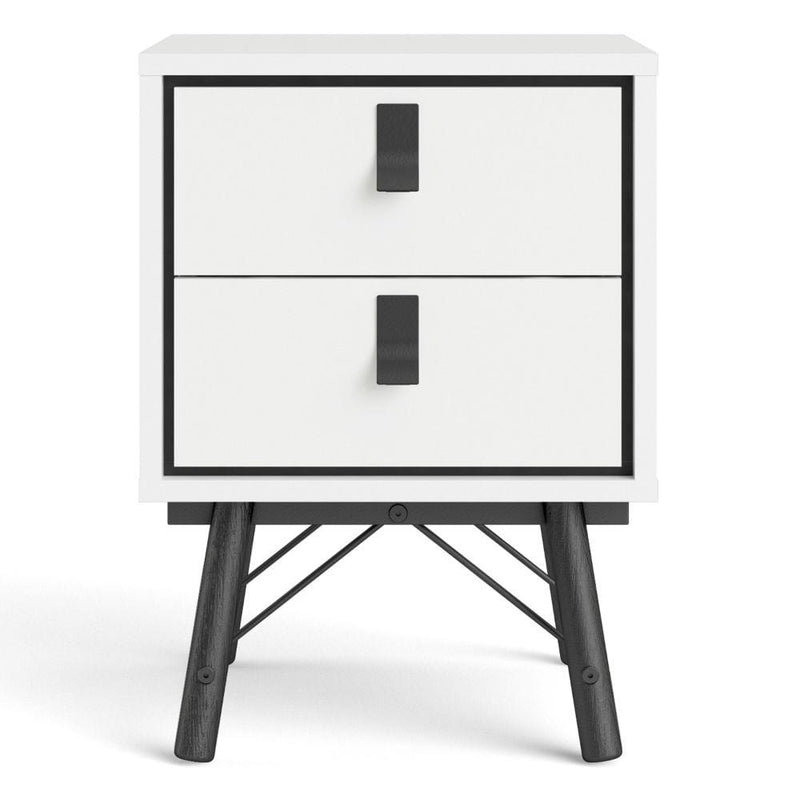 FTG Bedside Cabinet Ry Bedside Cabinet 2 Drawer In Matt White Bed Kings