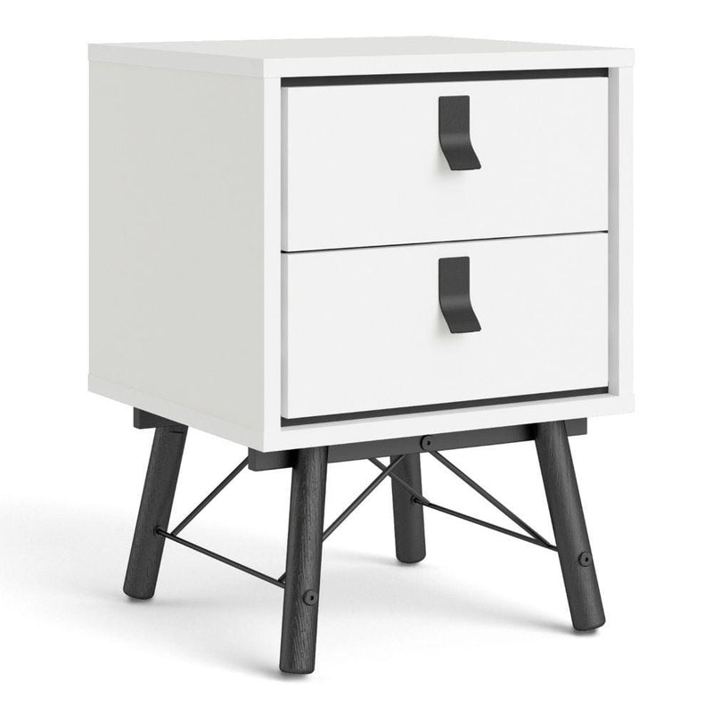FTG Bedside Cabinet Ry Bedside Cabinet 2 Drawer In Matt White Bed Kings
