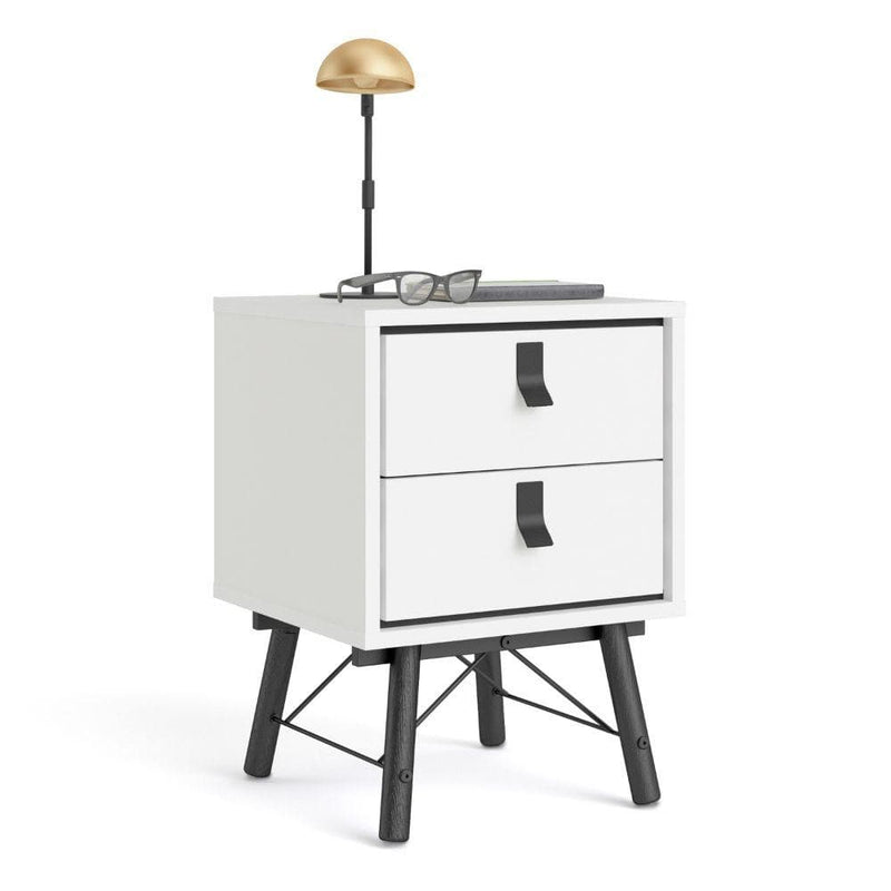 FTG Bedside Cabinet Ry Bedside Cabinet 2 Drawer In Matt White Bed Kings
