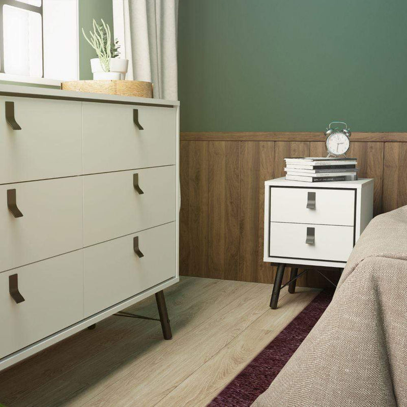 FTG Bedside Cabinet Ry Bedside Cabinet 2 Drawer In Matt White Bed Kings