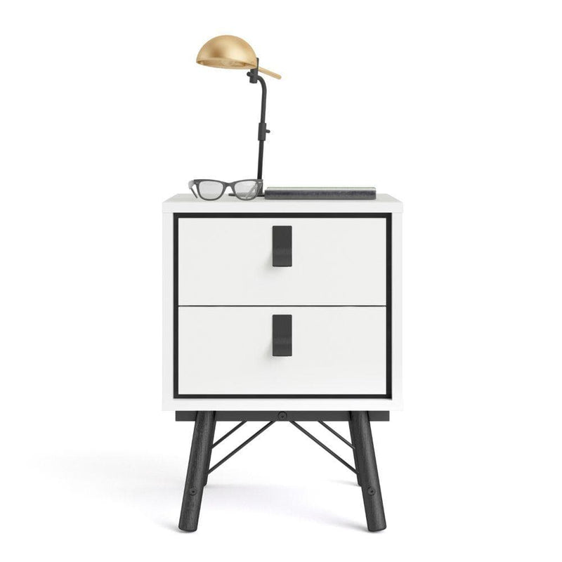 FTG Bedside Cabinet Ry Bedside Cabinet 2 Drawer In Matt White Bed Kings