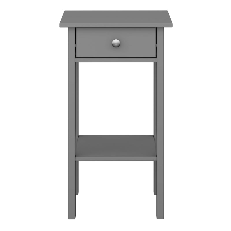 FTG Bedside Cabinet Tromso 1 Drawer Nightstand Grey Bed Kings