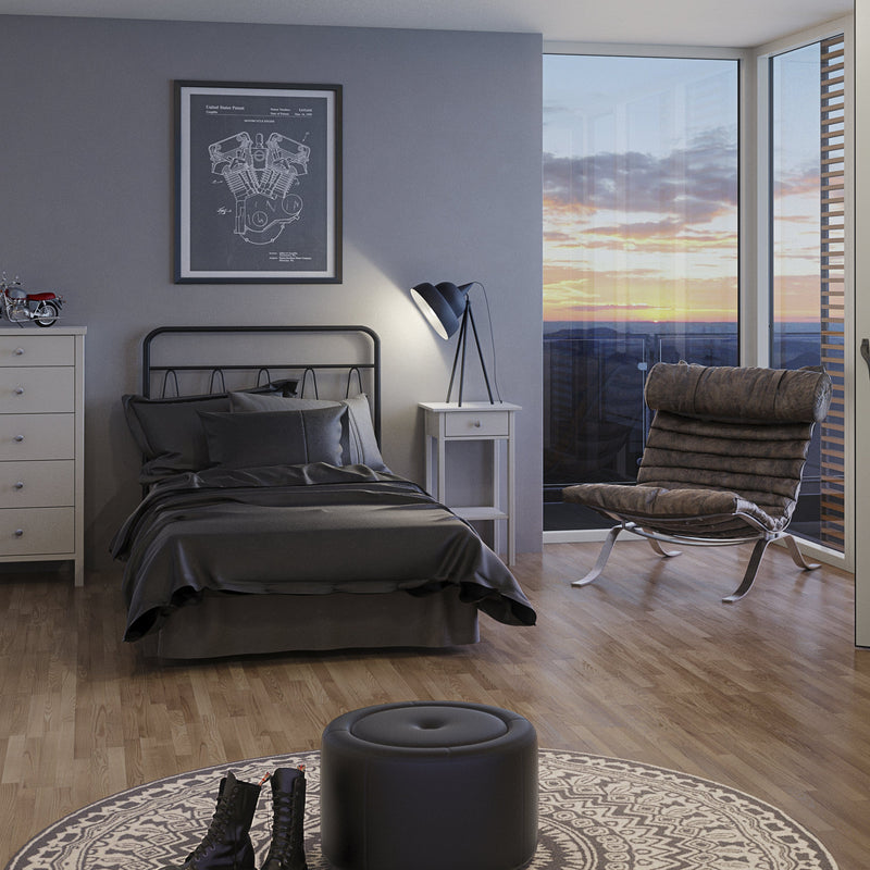 FTG Bedside Cabinet Tromso 1 Drawer Nightstand Off White Bed Kings