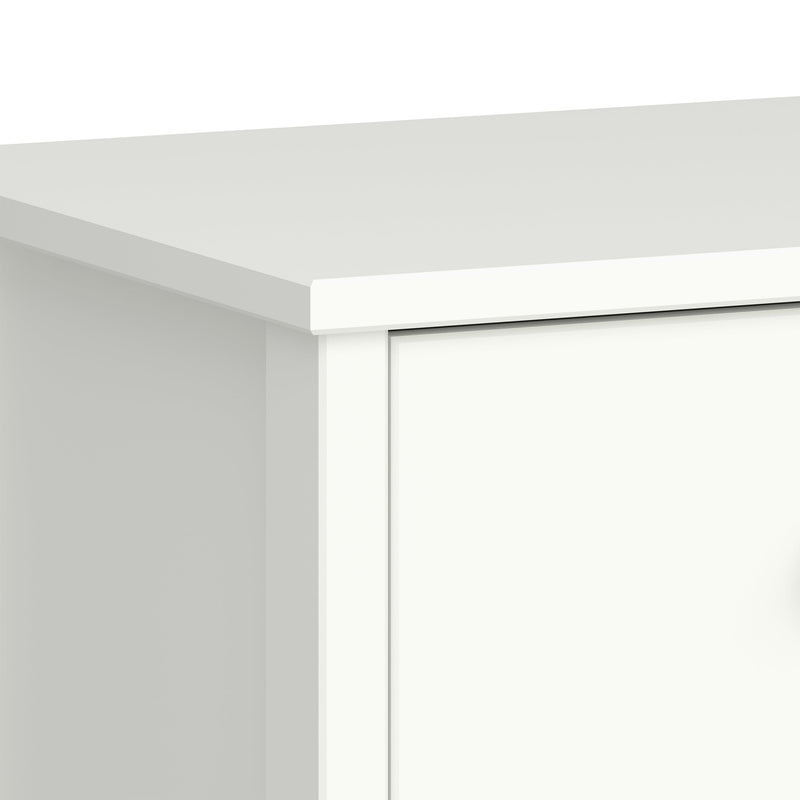 FTG Bedside Cabinet Tromso 1 Drawer Nightstand Off White Bed Kings