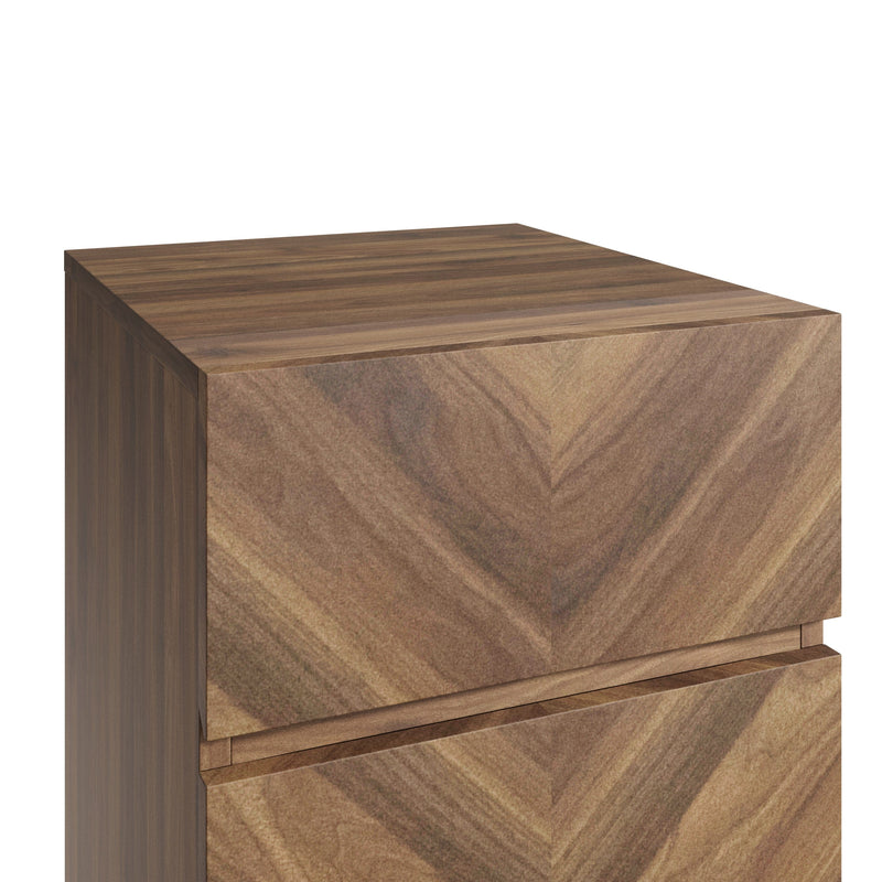 GFW Bedside Cabinet Catania 3 Drawer Bedside Table Royal Walnut - Twin Pack Bed Kings