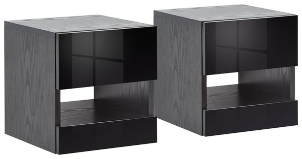 GFW Bedside Cabinet Galicia Pair Of Wall Hanging Bedside Tables Black Bed Kings