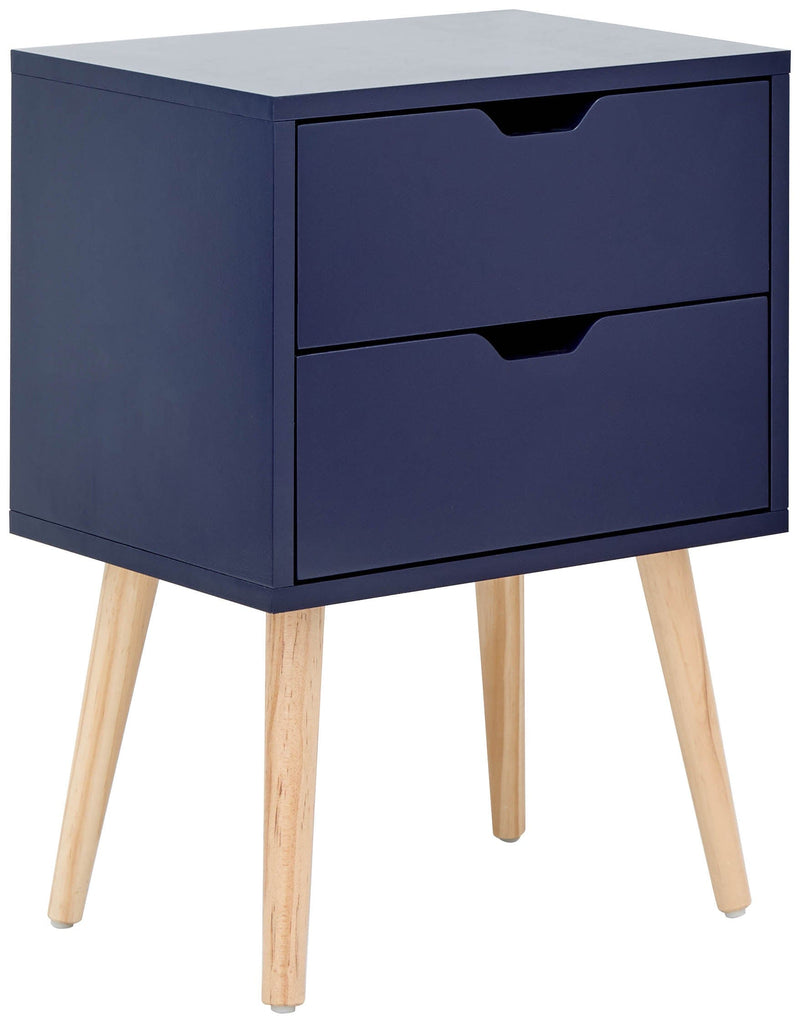 GFW Bedside Cabinet Nyborg Pair Of 2 Drawer Bedsides Nightshadow Blue Bed Kings