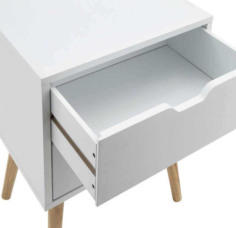 GFW Bedside Cabinet Nyborg Set of 2 Bedside Cabinets with 2 drawers White Bed Kings