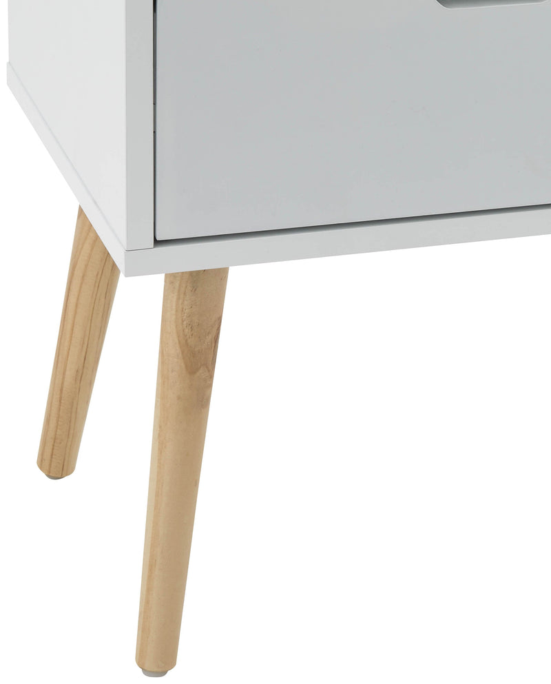 GFW Bedside Cabinet Nyborg Single 2 Drawer Bedside White Bed Kings