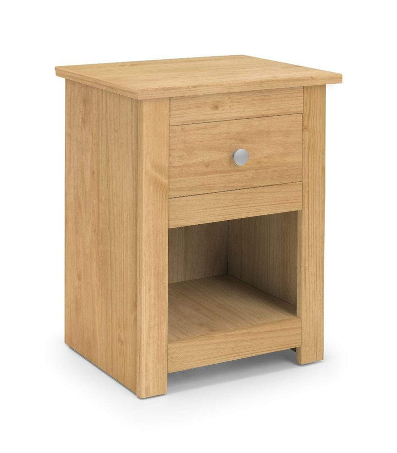 Julian Bowen Bedside Cabinet Radley Bedside - Waxed Pine Bed Kings